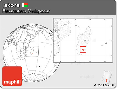 Blank Location Map of Iakora, within the entire country