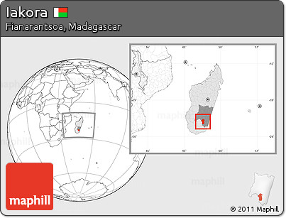 Blank Location Map of Iakora, highlighted country, highlighted parent region, within the entire country