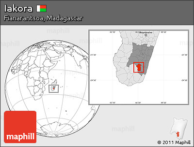 Blank Location Map of Iakora, highlighted country, highlighted parent region