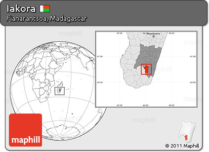 Blank Location Map of Iakora, highlighted country, highlighted parent region