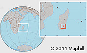Gray Location Map of Iakora, within the entire country