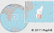 Gray Location Map of Iakora, highlighted country, within the entire country