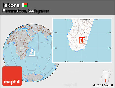 Gray Location Map of Iakora, highlighted country
