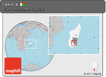 Gray Location Map of Iakora, highlighted country, highlighted parent region, within the entire country
