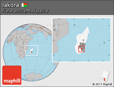 Gray Location Map of Iakora, highlighted country, highlighted parent region, within the entire country