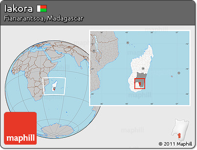 Gray Location Map of Iakora, highlighted country, highlighted parent region, within the entire country