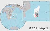 Gray Location Map of Iakora, highlighted country, highlighted parent region, within the entire country
