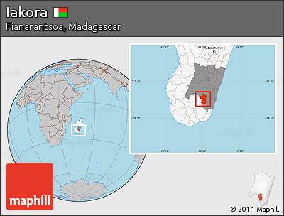 Gray Location Map of Iakora, highlighted country, highlighted parent region