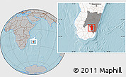 Gray Location Map of Iakora, highlighted country, highlighted parent region, hill shading