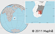 Gray Location Map of Iakora, highlighted country, highlighted parent region