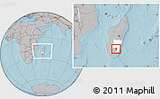 Gray Location Map of Iakora, highlighted parent region, within the entire country, hill shading