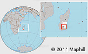 Gray Location Map of Iakora, highlighted parent region, within the entire country