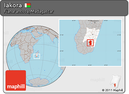 Gray Location Map of Iakora, highlighted parent region