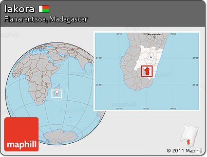 Gray Location Map of Iakora, highlighted parent region