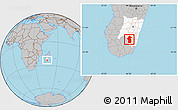 Gray Location Map of Iakora, highlighted parent region