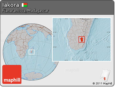 Gray Location Map of Iakora, hill shading