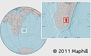 Gray Location Map of Iakora, hill shading