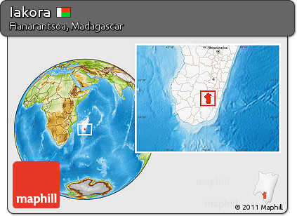 Physical Location Map of Iakora, highlighted country