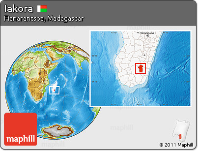 Physical Location Map of Iakora, highlighted country