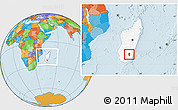 Political Location Map of Iakora, highlighted country, within the entire country