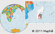 Political Location Map of Iakora, highlighted country, highlighted parent region, within the entire country