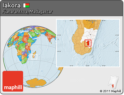 Political Location Map of Iakora, highlighted parent region
