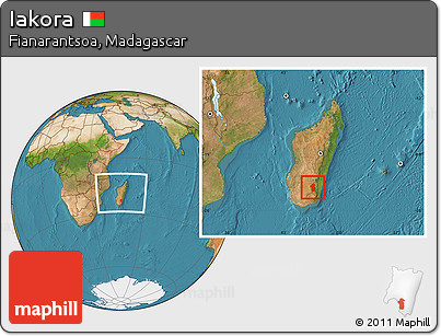 Satellite Location Map of Iakora, within the entire country