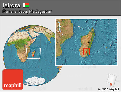Satellite Location Map of Iakora, within the entire country