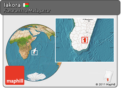 Satellite Location Map of Iakora, highlighted country