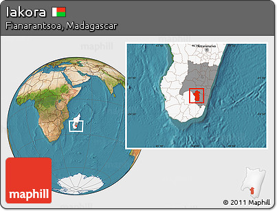 Satellite Location Map of Iakora, highlighted country, highlighted parent region