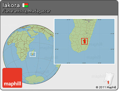 Savanna Style Location Map of Iakora