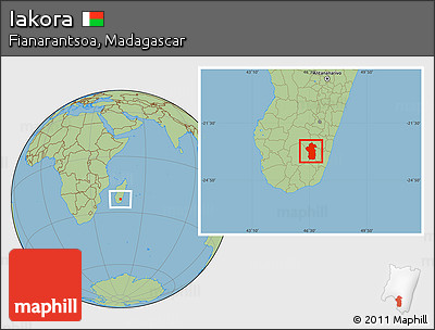Savanna Style Location Map of Iakora