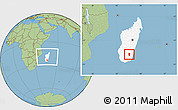 Savanna Style Location Map of Iakora, highlighted country, within the entire country