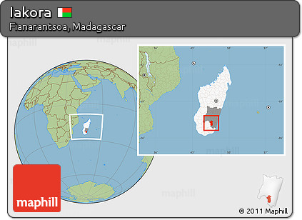 Savanna Style Location Map of Iakora, highlighted country, highlighted parent region, within the entire country