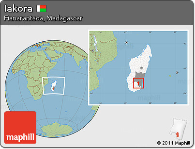 Savanna Style Location Map of Iakora, highlighted country, highlighted parent region, within the entire country