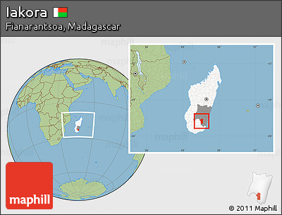 Savanna Style Location Map of Iakora, highlighted country, highlighted parent region, within the entire country