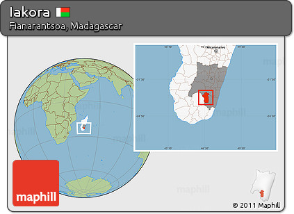 Savanna Style Location Map of Iakora, highlighted country, highlighted parent region