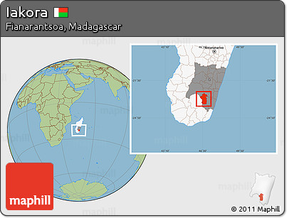 Savanna Style Location Map of Iakora, highlighted country, highlighted parent region
