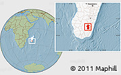 Savanna Style Location Map of Iakora, highlighted country, hill shading