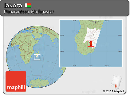 Savanna Style Location Map of Iakora, highlighted parent region