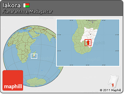 Savanna Style Location Map of Iakora, highlighted parent region