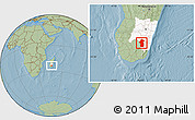 Savanna Style Location Map of Iakora, highlighted parent region, hill shading