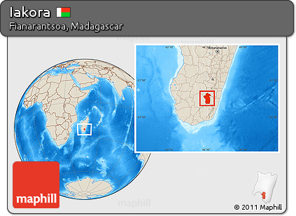 Shaded Relief Location Map of Iakora