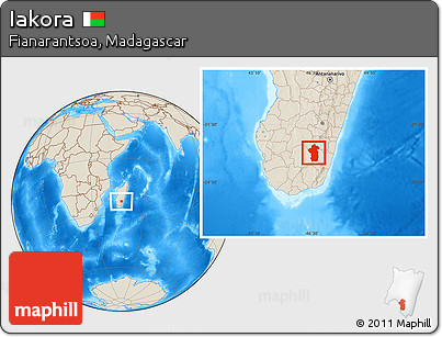 Shaded Relief Location Map of Iakora