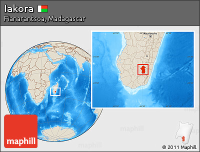 Shaded Relief Location Map of Iakora