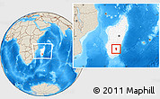 Shaded Relief Location Map of Iakora, highlighted country, within the entire country