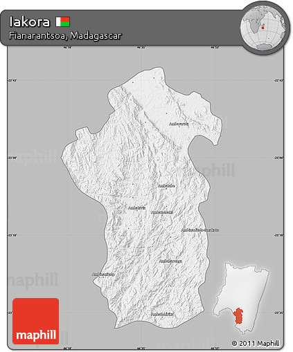 Gray Map of Iakora, single color outside