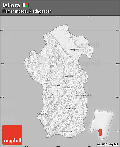 Gray Map of Iakora, single color outside