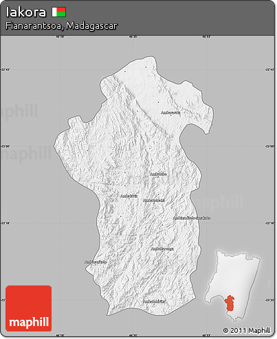 Gray Map of Iakora, single color outside