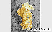 Physical Map of Iakora, darken, desaturated